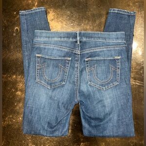 True Religion Dark Blue Distressed Denim Jeggings